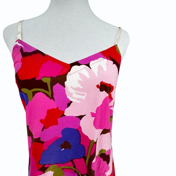 Sara Roka Womens Italy 42/ US 6 Sleeveless Floral Dress Pink Multicolor Shift - Picture 2 of 10